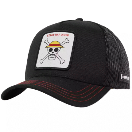One Piece Straw Hat Crew Trucker Cap – Black Edition