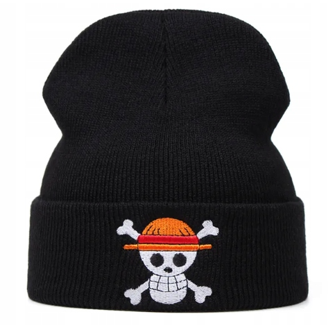 Monkey D Luffy One Piece Anime Cap One Piece Straw Hat Pirates Beanie – Black