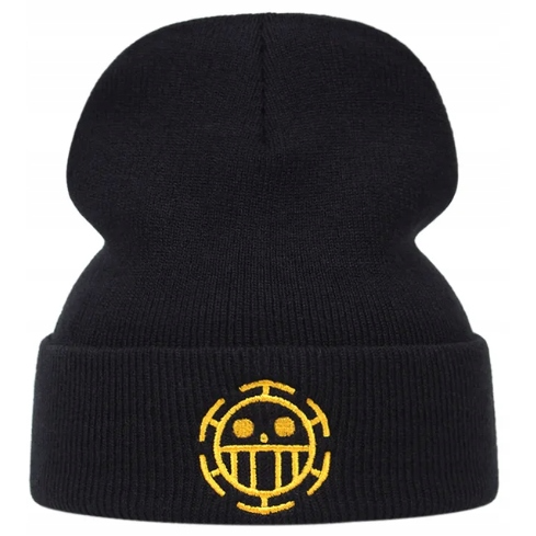 Monkey D Luffy One Piece Anime One Piece Trafalgar Law Beanie – Black & Yellow